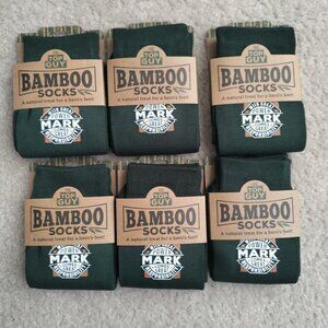6 Top Guy Bamboo Socks Mens Shoe Size 7-12 Green~ Personalized For Name "Mark"
